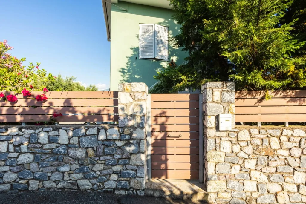 The main entrance at the side of the house